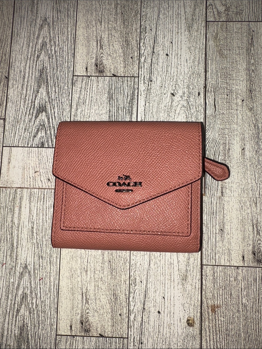 COACH Coral Pink Leather Envelope Wallet